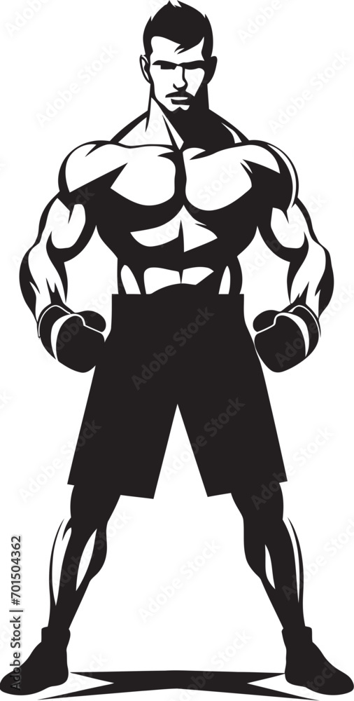 Fist Fury Iconic Boxer Silhouette Knockout Dynamo Black Vector Logo Fist Fury Iconic Boxer Silhouette Knockout Dynamo Black Vector Logo