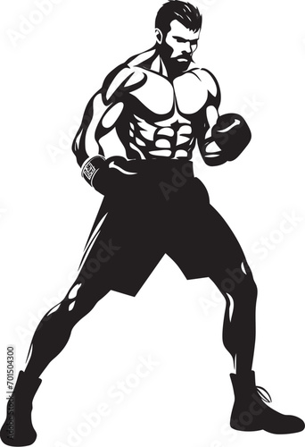 Knockout Dynamo Vector Boxer Emblem Jab Master Silhouetted Boxer Man