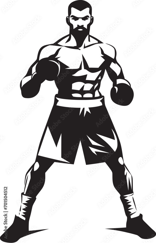 Jab Legend Iconic Black Logo Fight Night Hero Vector Boxer Silhouette