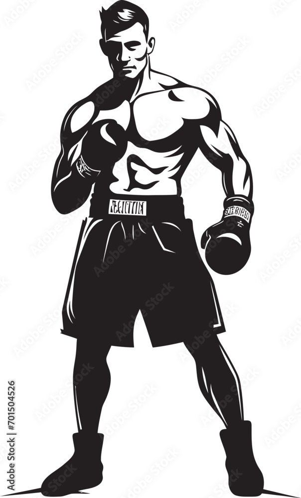 Punch Force Black Vector Boxer Boxing King Emblematic Boxer Man