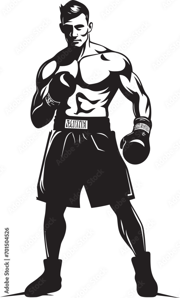 Punch Force Black Vector Boxer Boxing King Emblematic Boxer Man Punch Force Black Vector Boxer Boxing King Emblematic Boxer Man