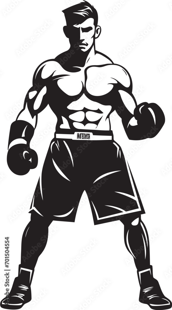 Champion Jab Vector Boxer Man Design Ring Warrior Black Logo of Boxer Icon Champion Jab Vector Boxer Man Design Ring Warrior Black Logo of Boxer Icon