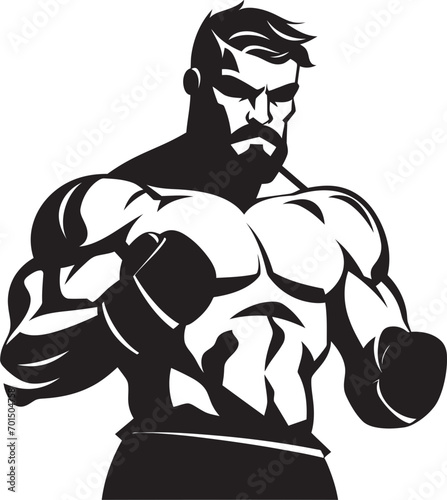 Wallpaper Mural Power Punch Black Emblematic Boxer Sparring Legend Vector Boxer Man Design Torontodigital.ca