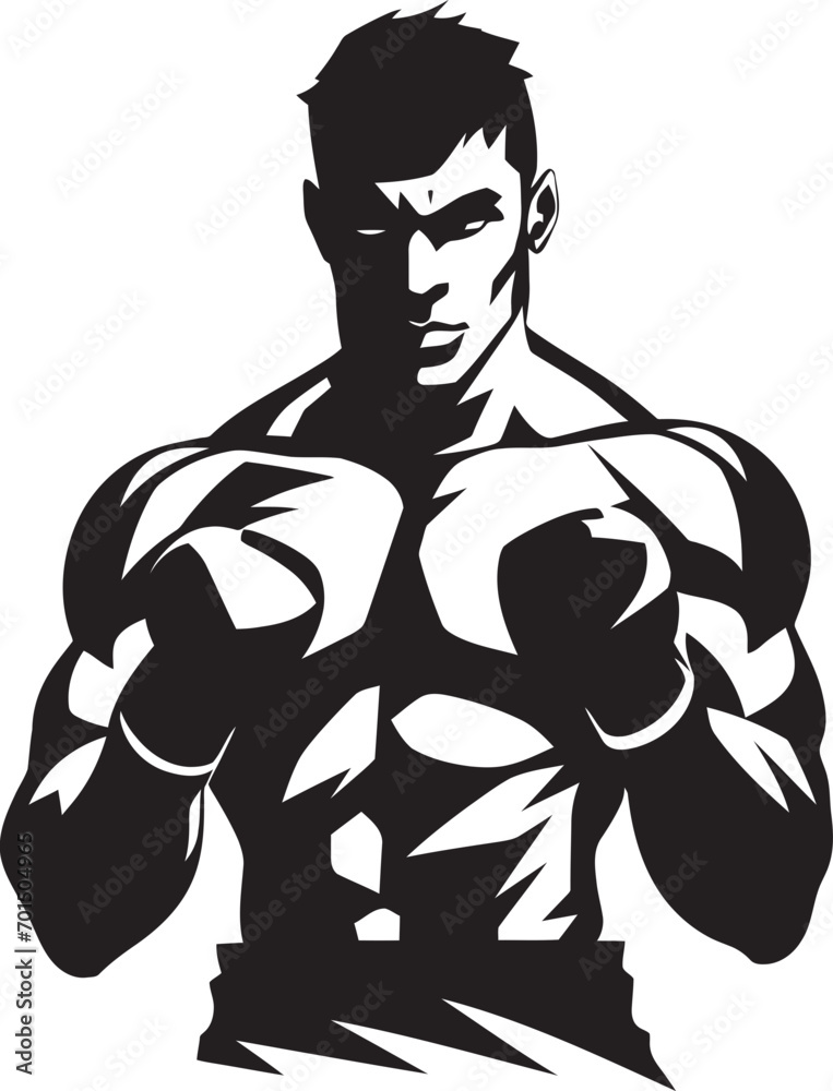 Fist Fury Iconic Emblematic Boxer Man Boxing Dynamo Vector Black Boxer Fist Fury Iconic Emblematic Boxer Man Boxing Dynamo Vector Black Boxer