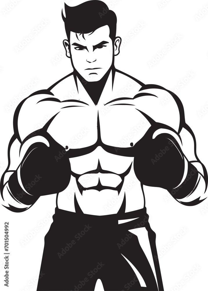 Ring Mastery Vector Silhouette of Boxer Jab Powerhouse Black Emblematic Boxer Ring Mastery Vector Silhouette of Boxer Jab Powerhouse Black Emblematic Boxer