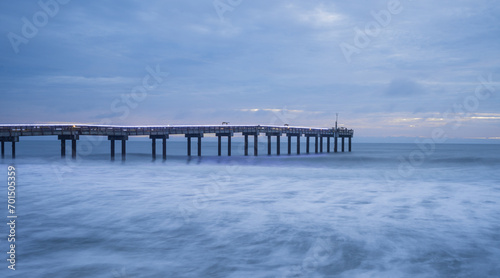 Long exposure of ocean at pier © Barry