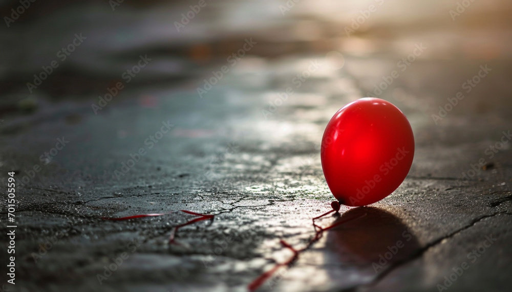 A red balloon on the floor A red balloon on the floor