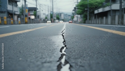 earthquake road crack photo