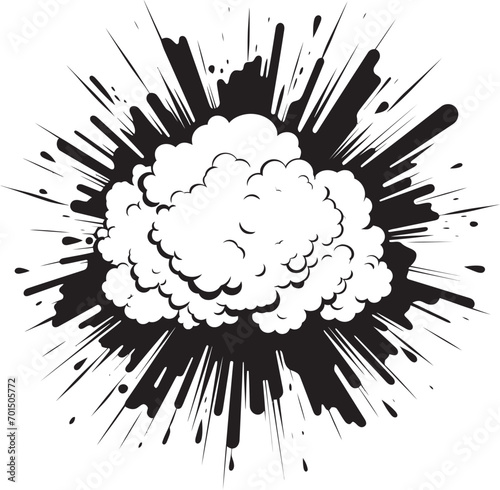 Blitz Bang Dynamic Vector Blast Cartoon Kaboom Explosive Black Design