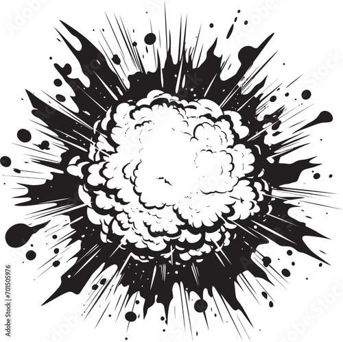 Kaboom Fusion Black Dynamic Explosion Boomer Comics Vector Explosive Emblem