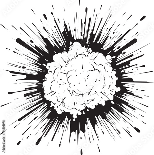 Explo Burst Cartoon Black Icon Whizbang Kaboom Dynamic Explosive Blast