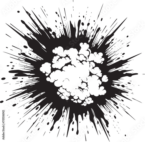 Wham Bam Black Vector Blast Dynamic Detonation Cartoon Explosive Icon