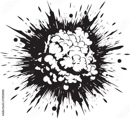 Cartoon Kaboom Vector Black Icon Power Pop Explosive Dynamic Emblem