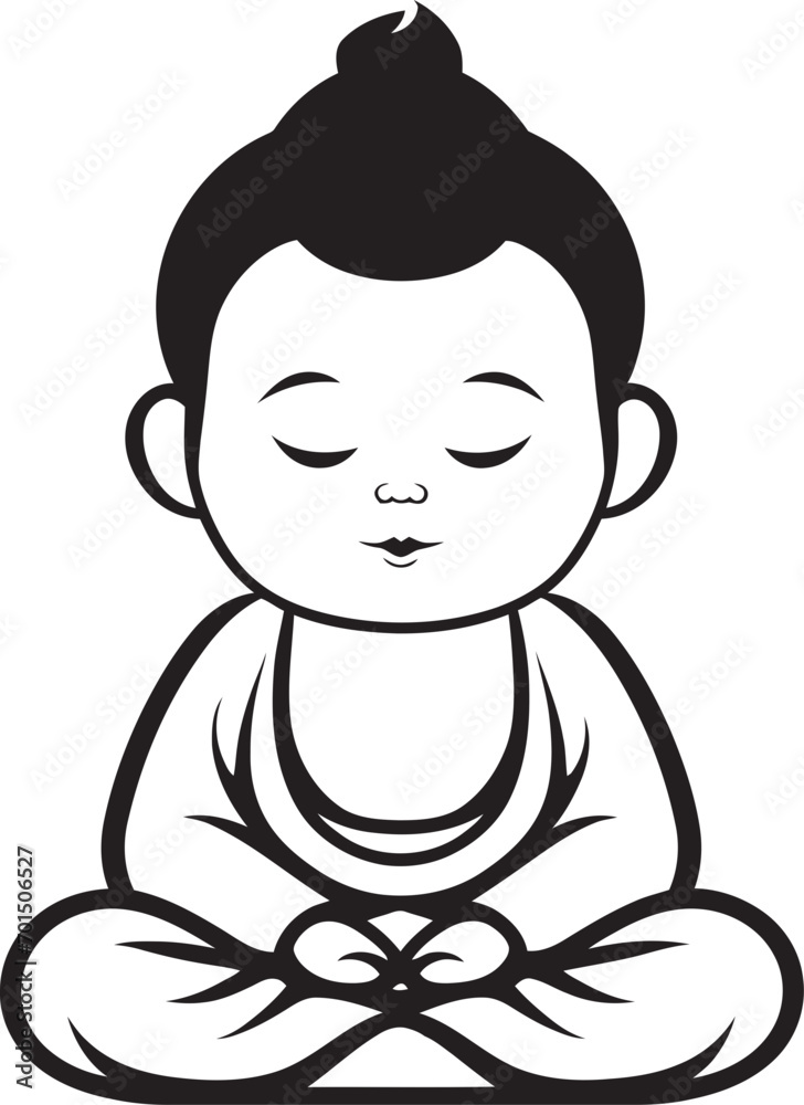 Lotus Little One Buddha Kid Emblem Harmony Hatchling Cartoon Buddha Logo Lotus Little One Buddha Kid Emblem Harmony Hatchling Cartoon Buddha Logo