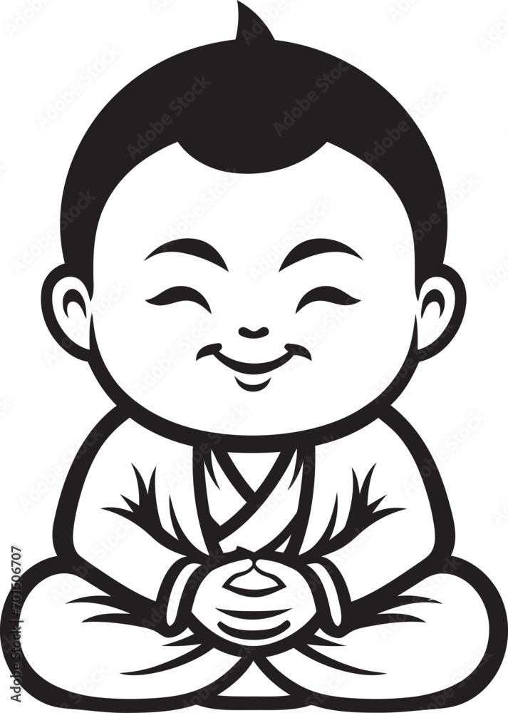 Chibi Zen Zephyr Vector Buddha Kid Enlightened Infante Cartoon Buddha Icon Chibi Zen Zephyr Vector Buddha Kid Enlightened Infante Cartoon Buddha Icon