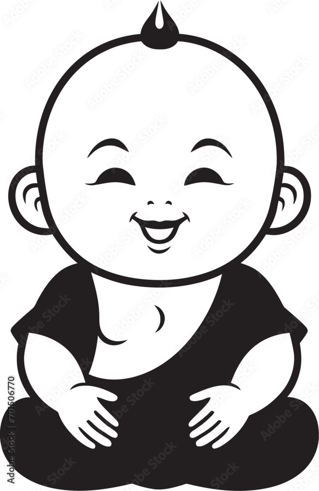Buddha Babe Cartoon Vector Icon Zen Nursery Buddha Kid Silhouette Buddha Babe Cartoon Vector Icon Zen Nursery Buddha Kid Silhouette