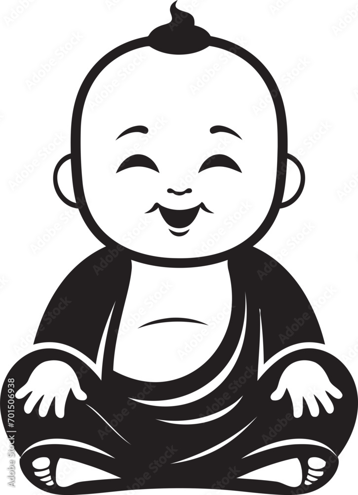 Tranquil Tot Black Buddha Icon Design Buddha Babe Cartoon Vector Silhouette Tranquil Tot Black Buddha Icon Design Buddha Babe Cartoon Vector Silhouette