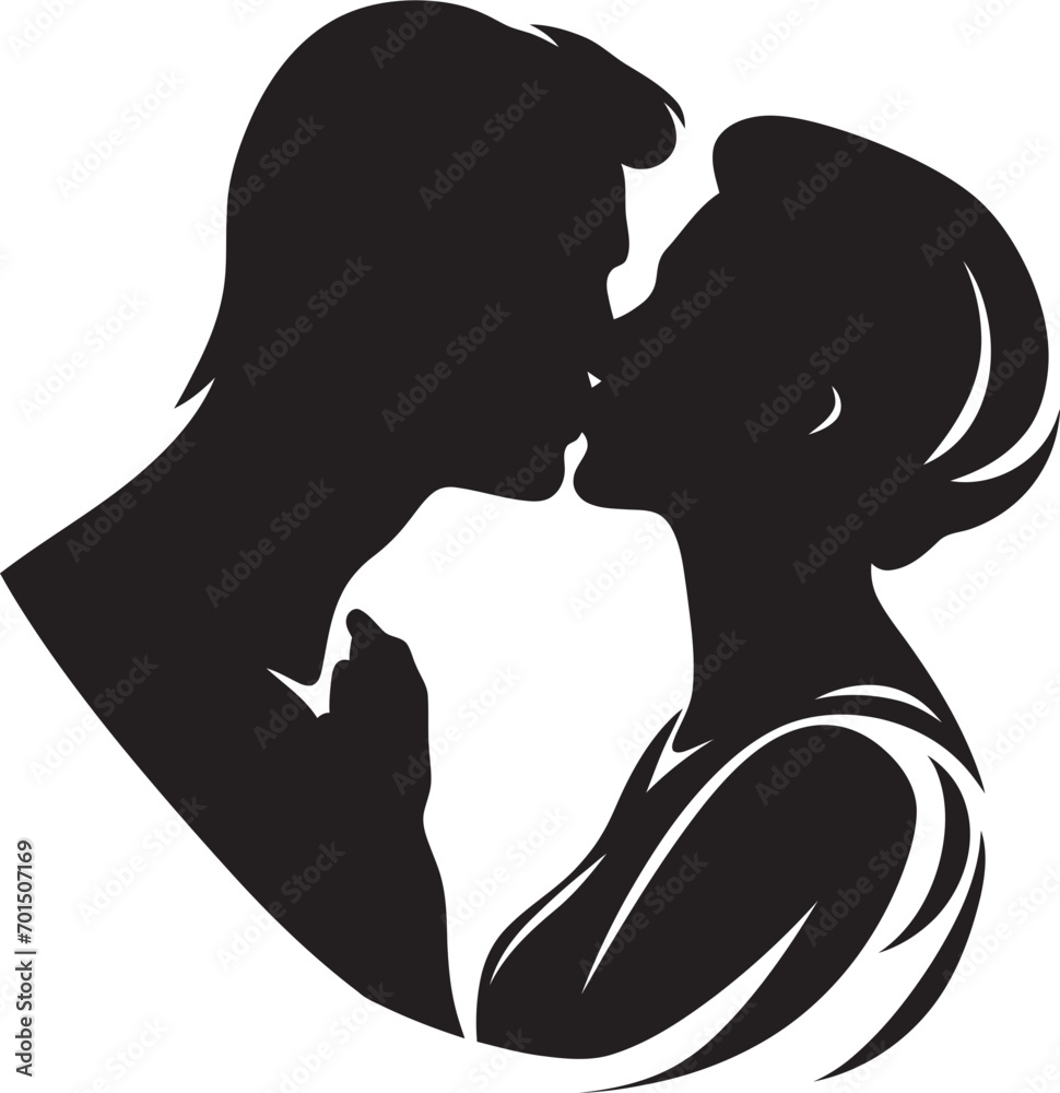 True Loves Whisper Iconic Vector Emblem Sensual Harmony Black Romance Design
