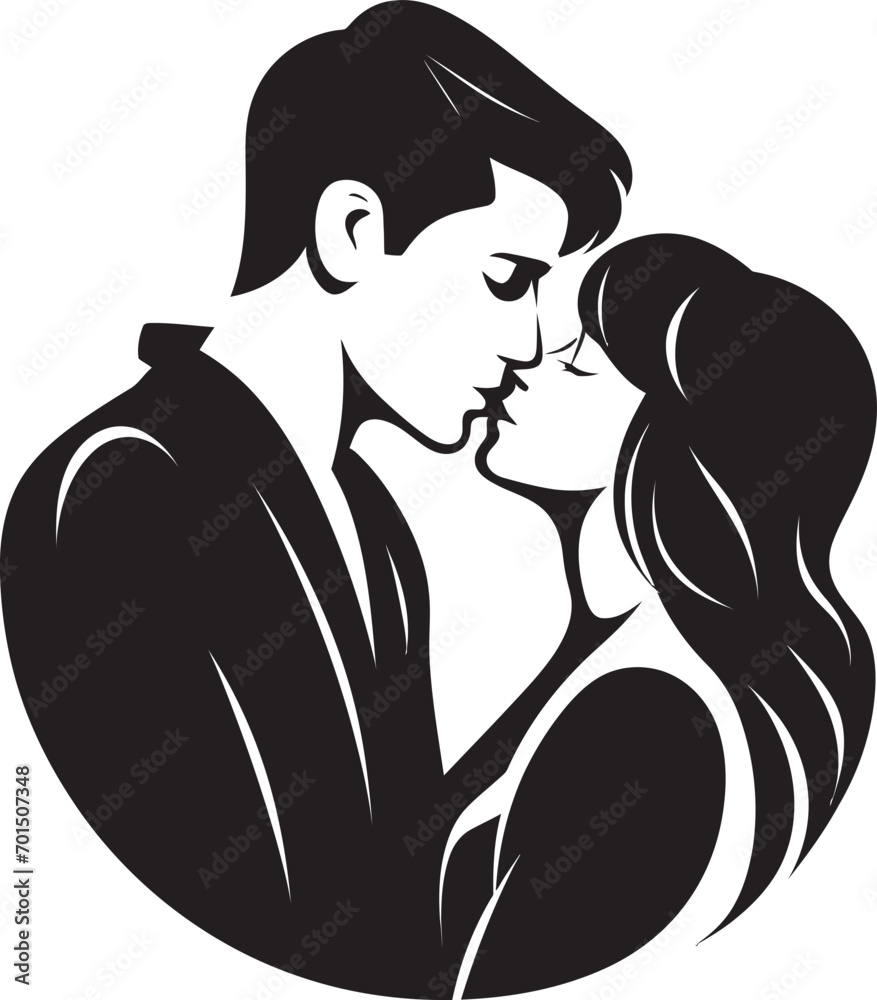 Endless Union Iconic Black Romance Blissful Affection Vector Silhouette Emblem Endless Union Iconic Black Romance Blissful Affection Vector Silhouette Emblem