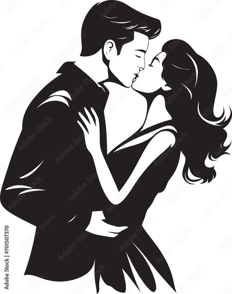 Affectionate Bond Vector Romance Logo Infinite Connection Black Icon Design