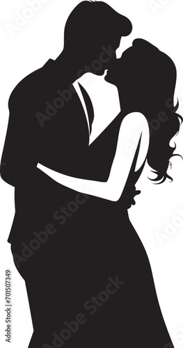 Wallpaper Mural Blissful Affection Vector Silhouette Emblem Embrace Eternal Romantic Vector Kiss Torontodigital.ca