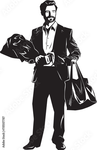 Dollar Custodian Black Moneybag Icon Wealth Steward Moneybag Vector Emblem