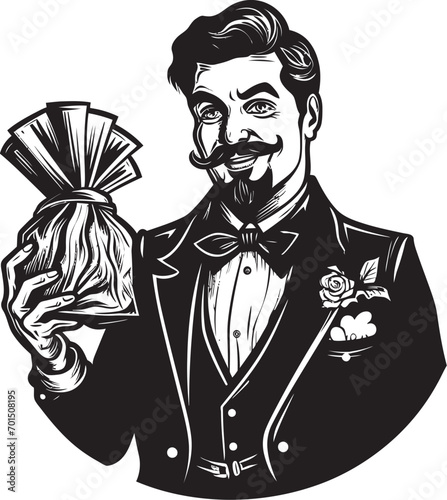 Money Maestro Black Emblem Design Currency Custodian Wealth Money Bag