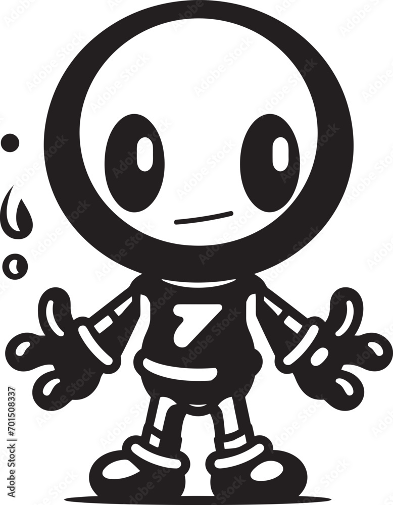 RoboBlast Mascot Vector Emblem Icon Bomber Bot Buddy Black Iconic Emblem RoboBlast Mascot Vector Emblem Icon Bomber Bot Buddy Black Iconic Emblem