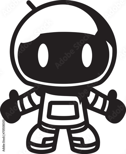 Blastastic Buddy Black Emblematic Icon RoboBlast Mascot Iconic Vector Emblem