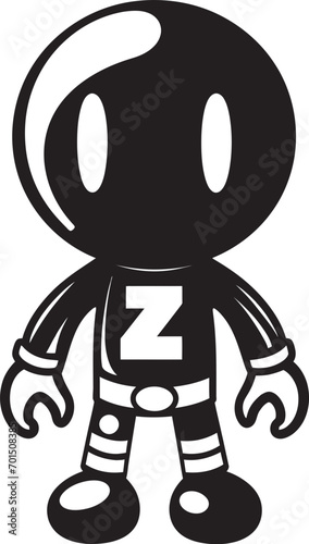 Blastastic Buddy Black Logo Design RoboBlast Mascot Emblematic Vector Emblem