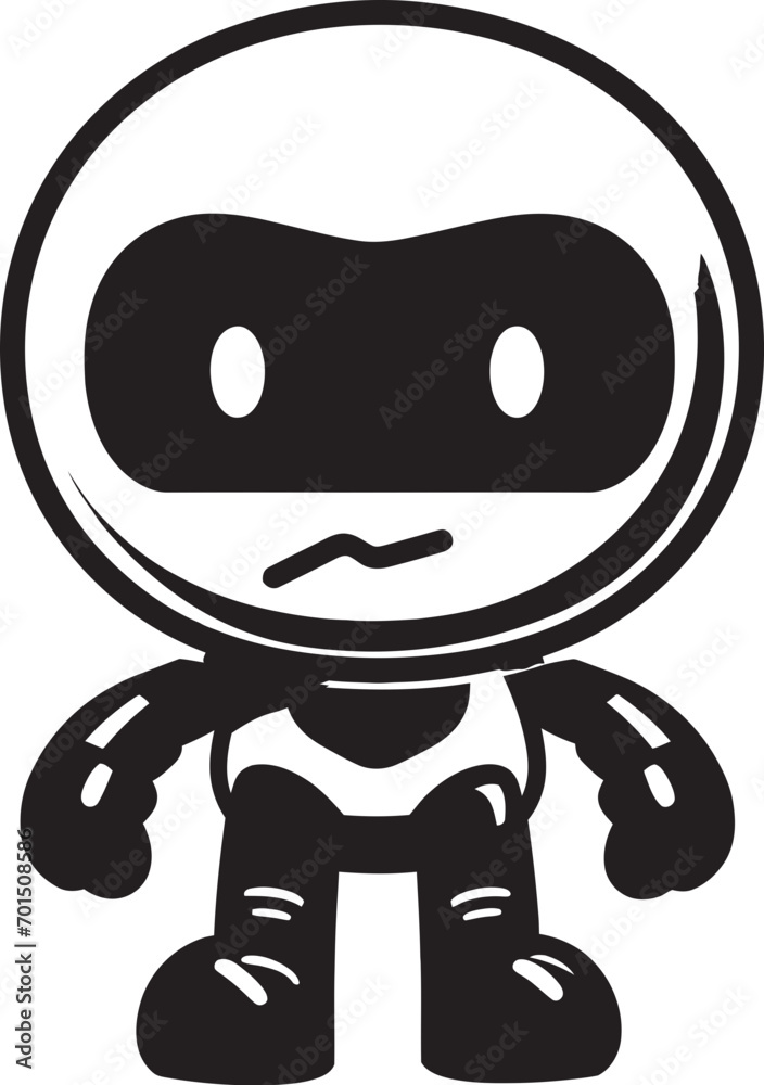 Fototapeta premium Cute Explosive Drone Emblematic Logo Bomber Bot Bliss Vector Mascot Emblem