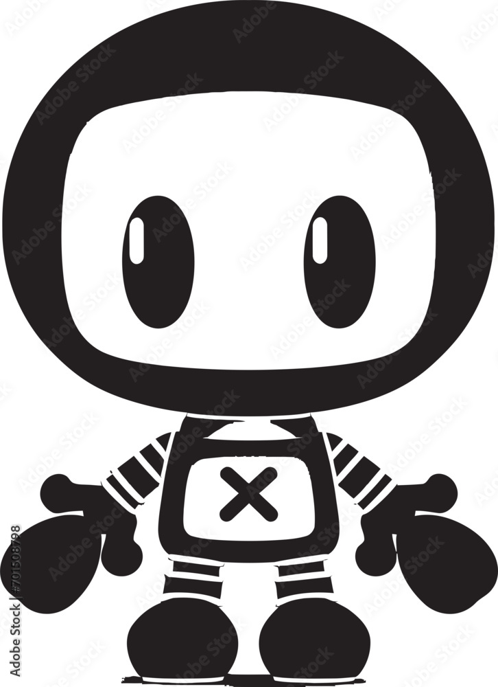 Cute Bomber Droid Vector Logo Icon Blastastic Buddy Black Mascot Emblem