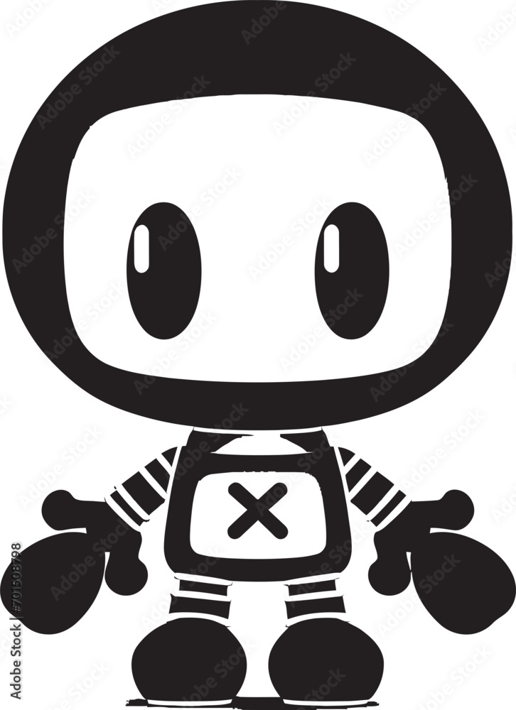 Cute Bomber Droid Vector Logo Icon Blastastic Buddy Black Mascot Emblem Cute Bomber Droid Vector Logo Icon Blastastic Buddy Black Mascot Emblem