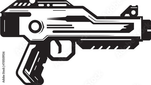 Astral Energy Blaster Vector Iconic Quantum Pulse Rifle Black Emblematic