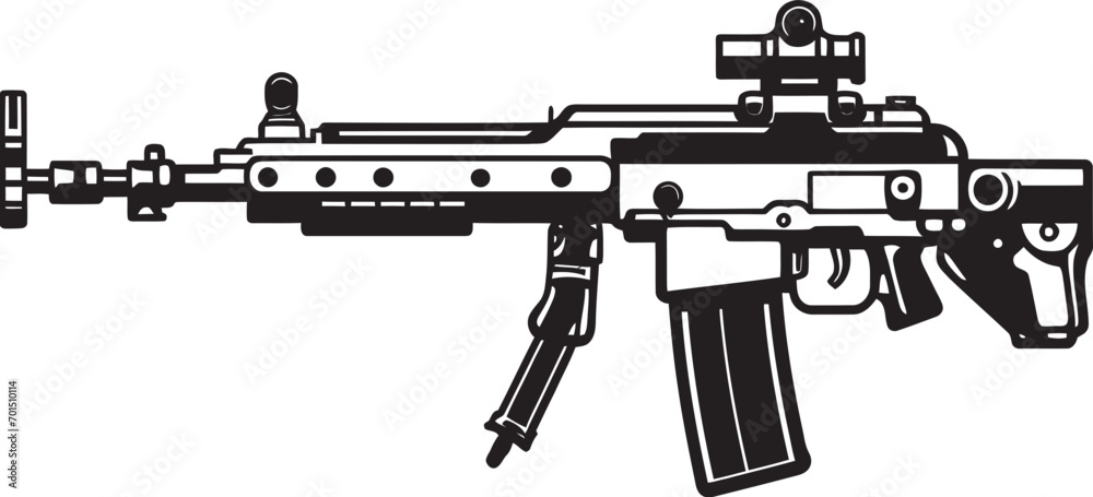 Strategic Combat Arsenal Vector Logo Tactical Firearm Icon Black Emblematic