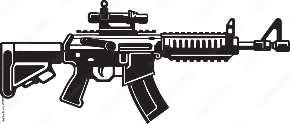 Stealth Firearms Tool Black Emblem Design Strategic Firearm Arsenal Vector Emblem