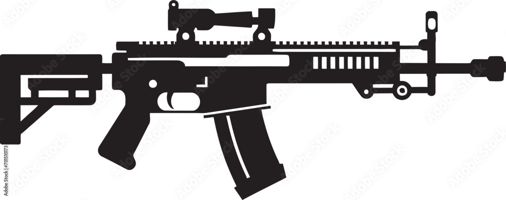 Stealth Firearm System Vector Icon Modern Warfare Arsenal Black Emblematic