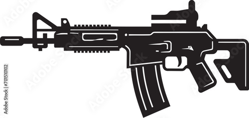 Modern Combat Gear Vector Logo Icon ShadowStrike Firearms Black Emblematic