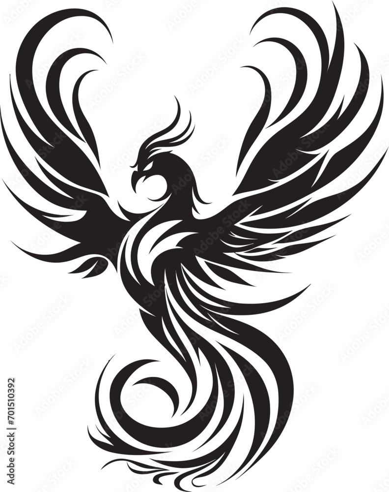 Phoenix Flame Rise Vector Logo Icon Resilient Feather Icon Black Design Phoenix Flame Rise Vector Logo Icon Resilient Feather Icon Black Design