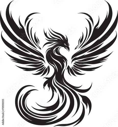 Revival Blaze Symbol Vector Logo Icon Flaming Avian Rebirth Black Iconic