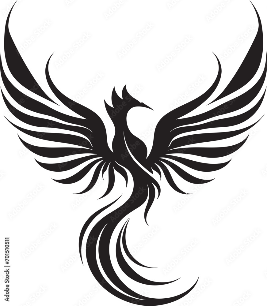 Fototapeta premium Inferno Rise Phoenix Black Iconic Phoenix Ignition Vector Emblematic