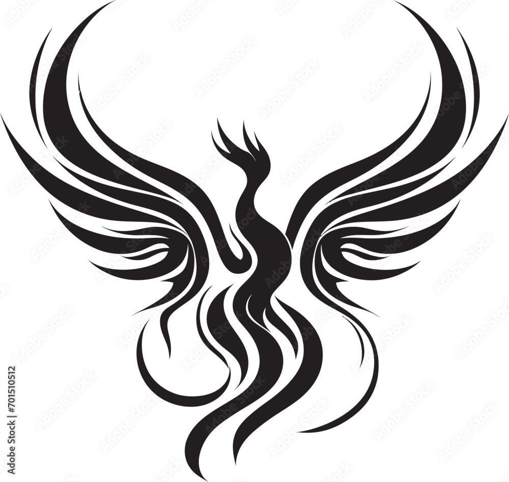 Revival Blaze Icon Vector Logo Inferno Rise Phoenix Black Iconic