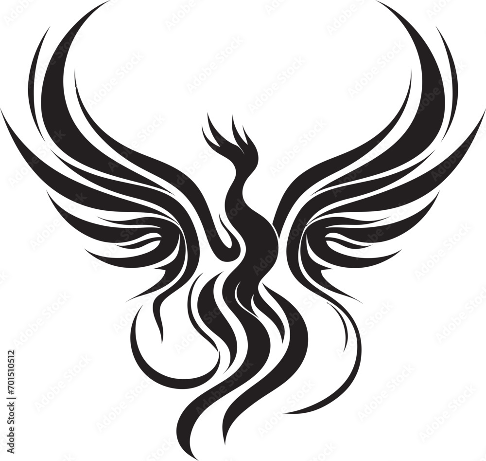Naklejka premium Revival Blaze Icon Vector Logo Inferno Rise Phoenix Black Iconic
