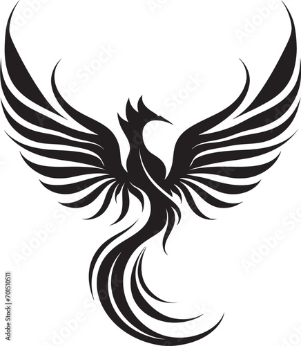 Inferno Rise Phoenix Black Iconic Phoenix Ignition Vector Emblematic