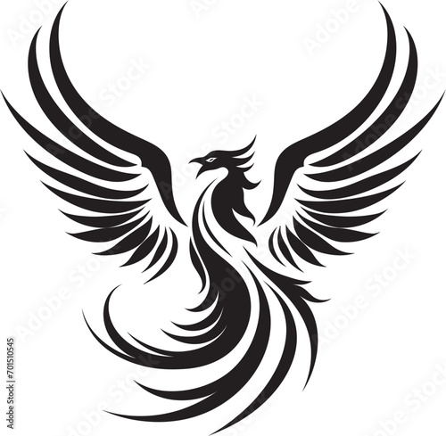 Inferno Firebird Icon Black Emblem Revival Glow Symbol Vector Logo Icon
