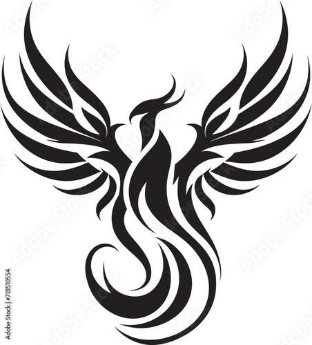 Revival Glow Symbol Vector Logo Icon Radiant Flame Wings Black Iconic Design