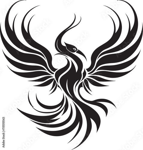 Radiant Feathered Icon Black Design Revival Wings Symbol Vector Logo