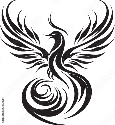 Resilient Fire Wings Vector Logo Icon Phoenix Radiance Black Iconic Emblem