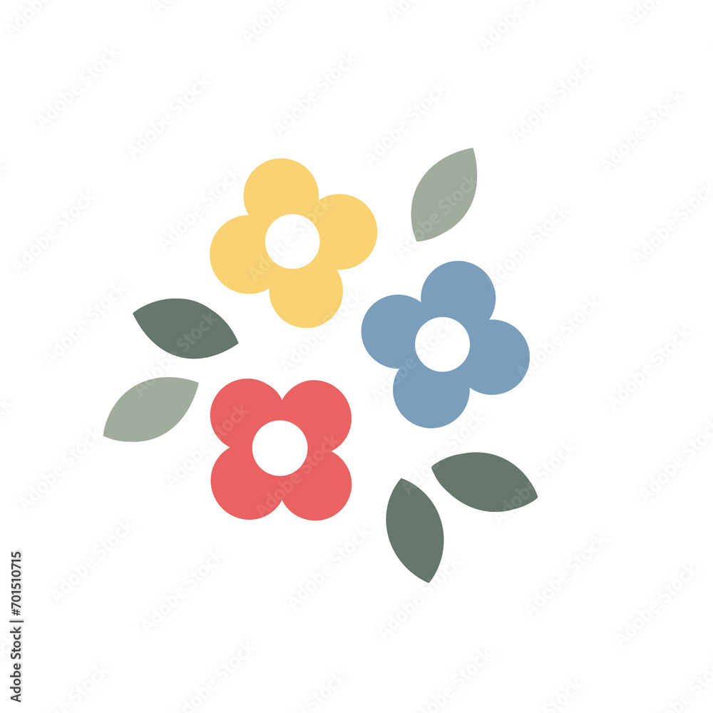Fototapeta premium Vibrant floral Art print. Stickers. Floral elegance. Modern botanicals. Flower background. Abstract floral Art