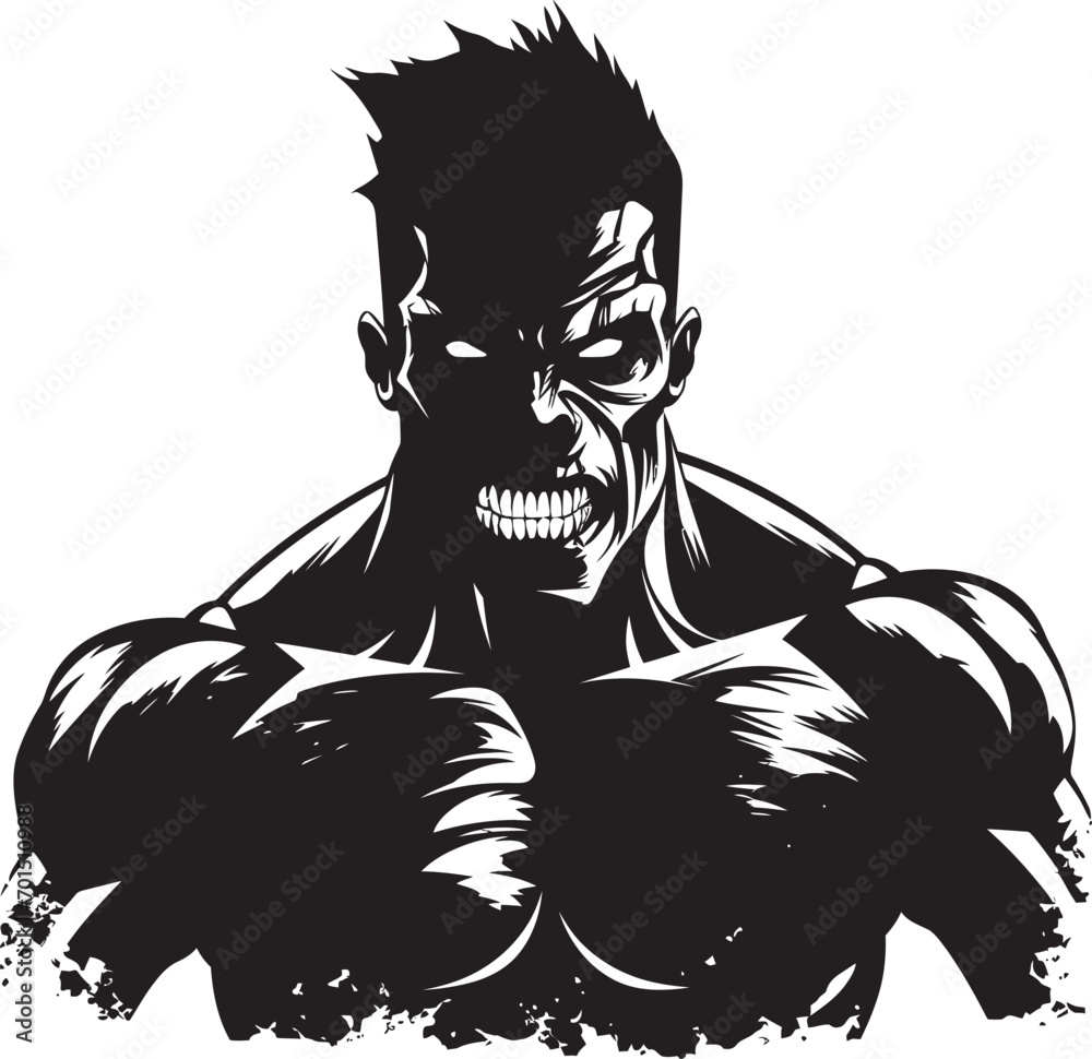 Undead Fitness Emblem Vector Logo Decayed Muscle Pump Black Iconic Undead Fitness Emblem Vector Logo Decayed Muscle Pump Black Iconic